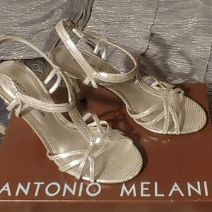 Antonio Melani silver strappy heels size 7